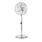 Senelux 16 Inch Metal Pedestal Floor Fan, Chrome Standing Fan with 5 Blades, Oscillating Function, 3 Speed Settings, Adjustable Height